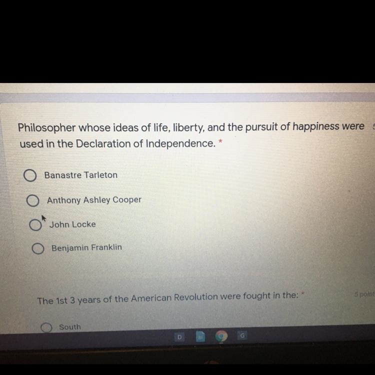 Philosopher whose ideas of life, liberty, and the pursuit of happiness used in the-example-1