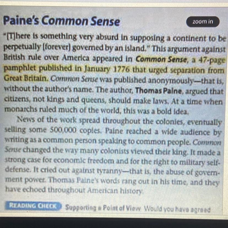 PLEASE HELP ME ITS DUE AT 7:00 Reread page 83 and answer the following question. Would-example-1