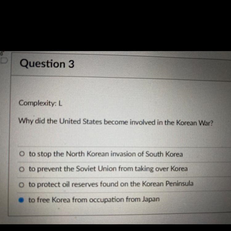 Why did the United States become involved in the Korean War?-example-1