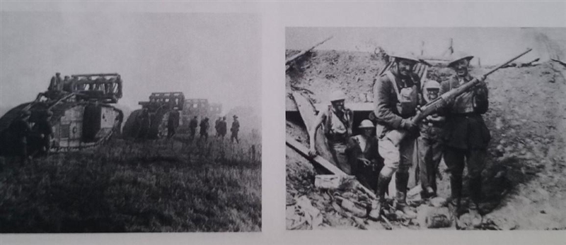 Which of these photographs best captures your idea of what World War I combat was-example-1