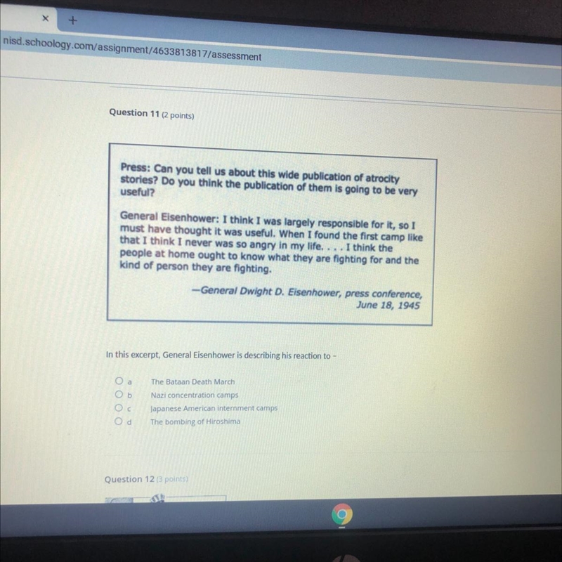 Question 11 (2 points) Press: Can you tell us about this wide publication of atrocity-example-1