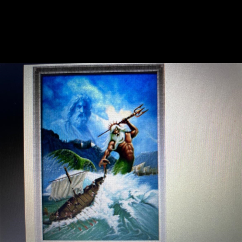 What two things can you infer about Poseidon in this painting?-example-1