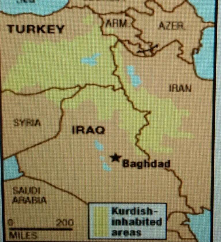 What is the problem facing Kurds on this political map​-example-1