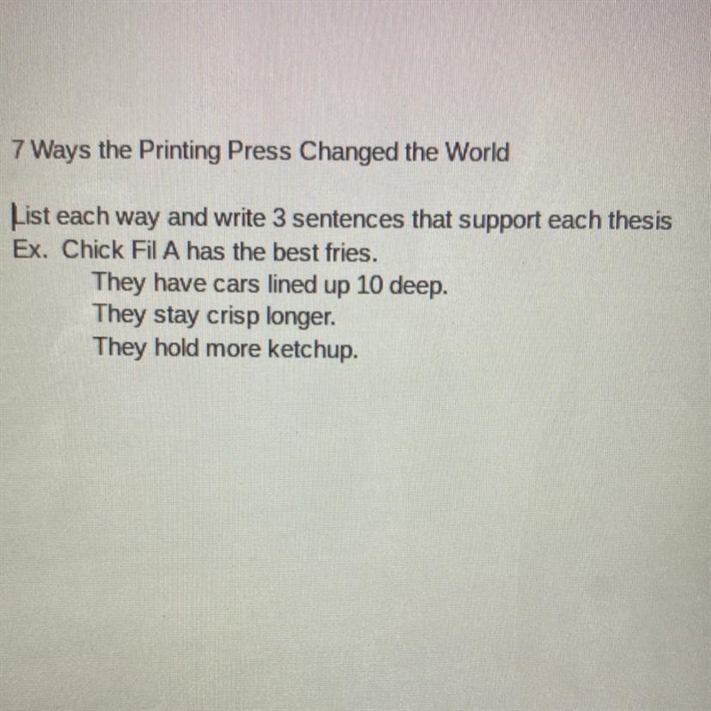 7 Ways the Printing Press Changed the World can someone give me ideas :’)-example-1