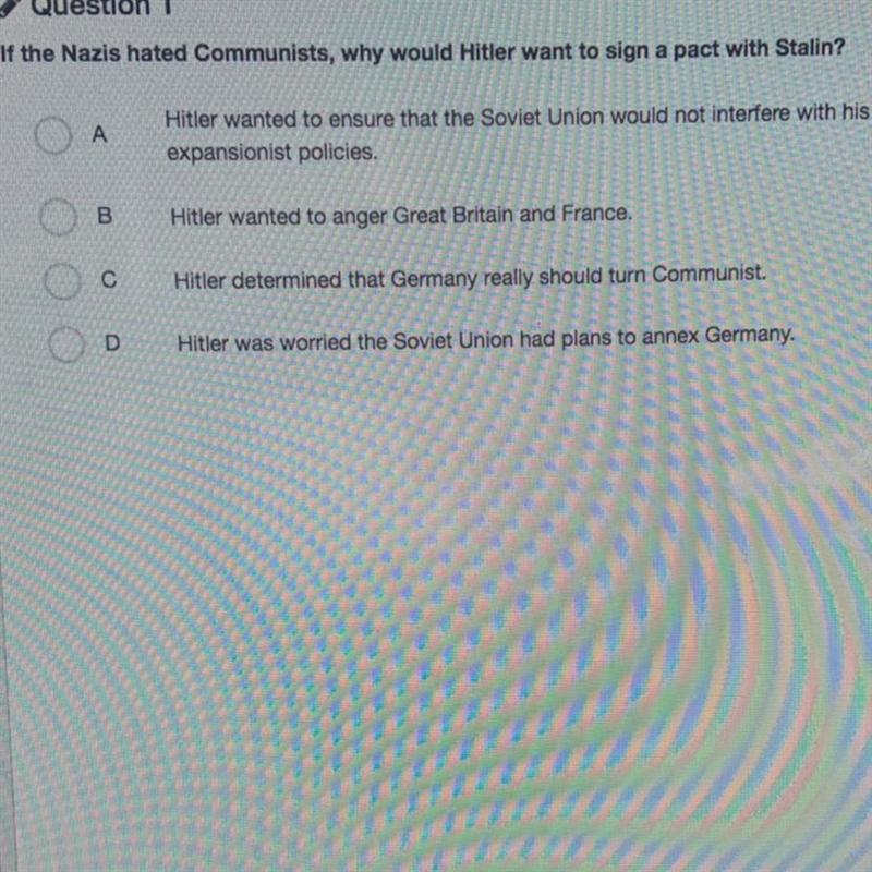 If the Nazis hated communist why would Hitler want to sign a pact with Stalin￼-example-1