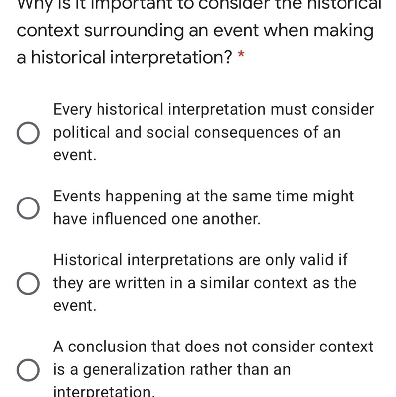 Why is it important to consider the historical context surrounding an event when making-example-1