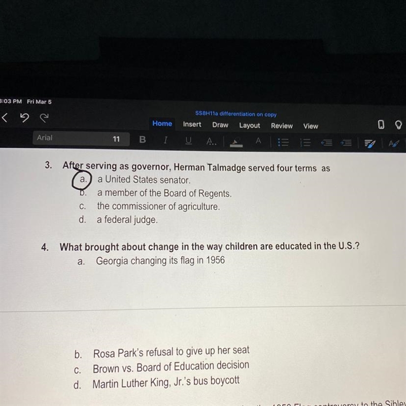 What brought change in the way children are educated in the us? A. Georgia changing-example-1