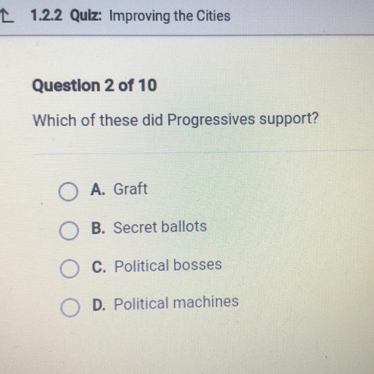 Which of these did progressives support?-example-1