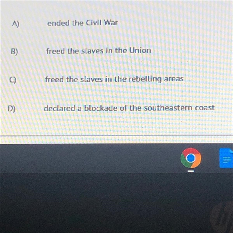 What did the Emancipation Proclamation accomplish?-example-1