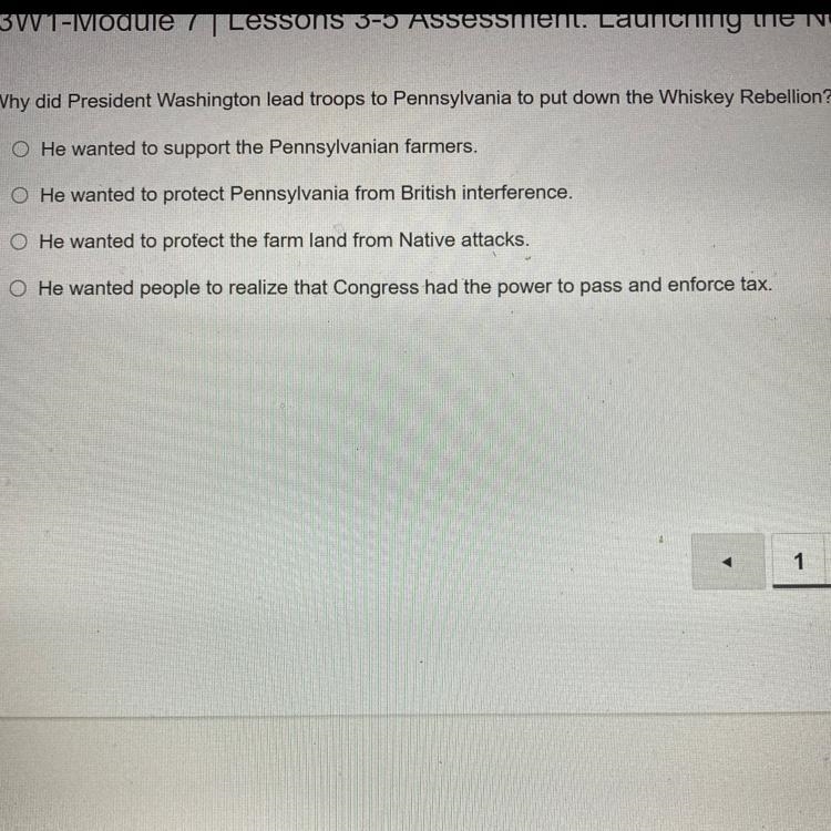 Why did President Washington lead troops to Pennsylvania to put down the Whiskey Rebellion-example-1