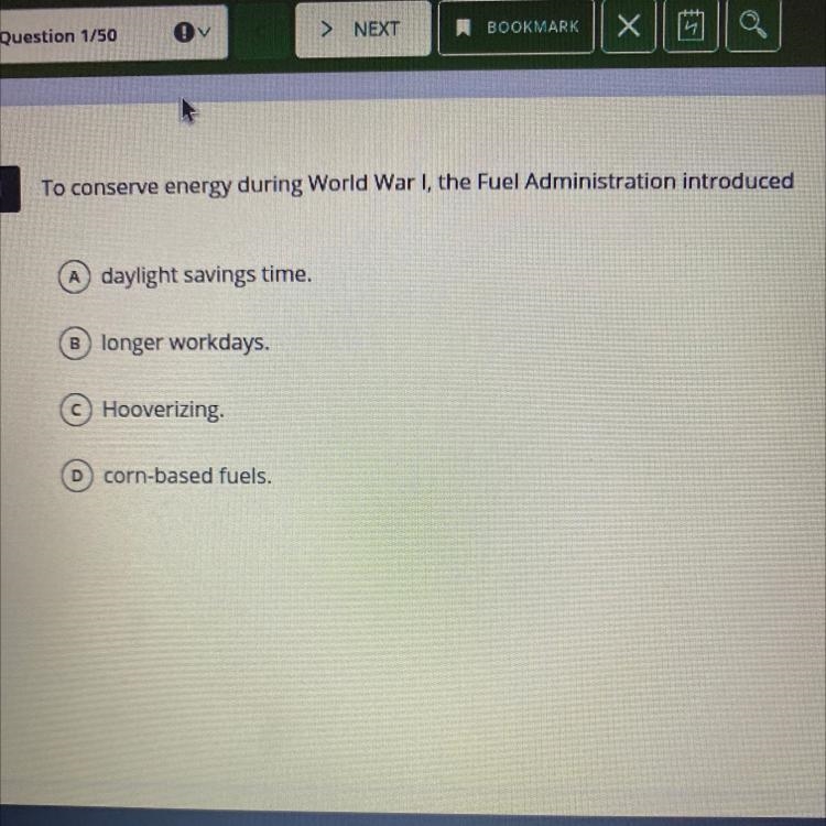 PLZ ILL DO ANYTHING HELP To conserve energy during World War I, the Fuel Administration-example-1