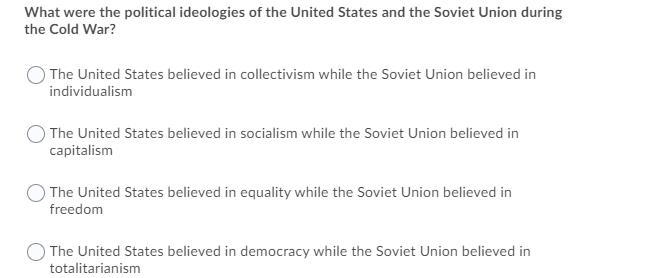 What were the political ideologies of the united states the the soviet union during-example-1