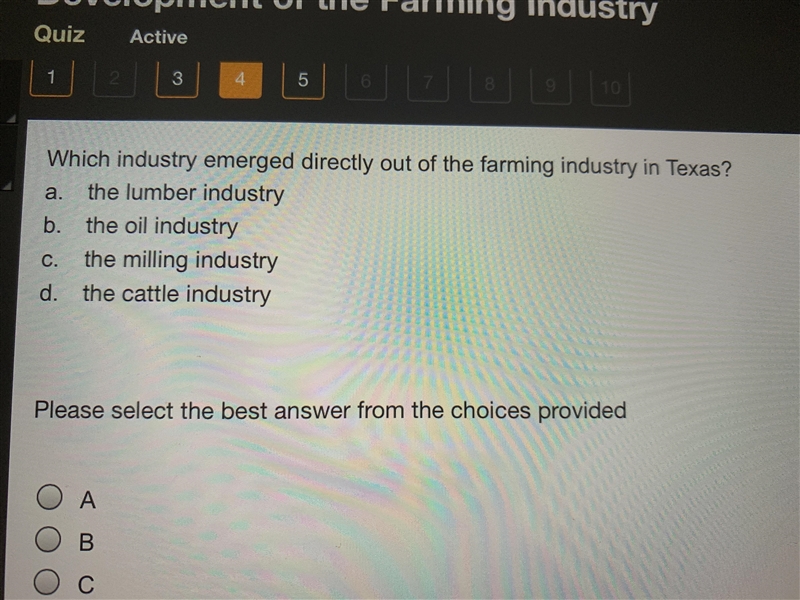 Which industry emerged directly out of the farming industry in Texas?-example-1