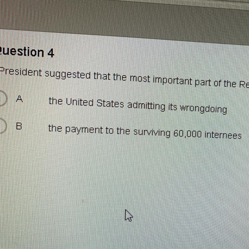 The president suggested that most important part of the Restitution Bill is-example-1