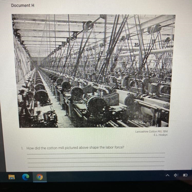 How did the cotton mill pictured above shape the labor force?-example-1