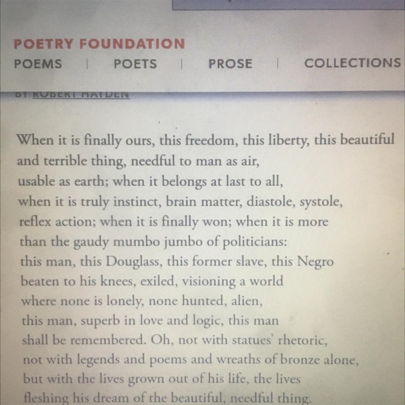 How many lines does each stanza have of Frederick Douglass poem-example-1