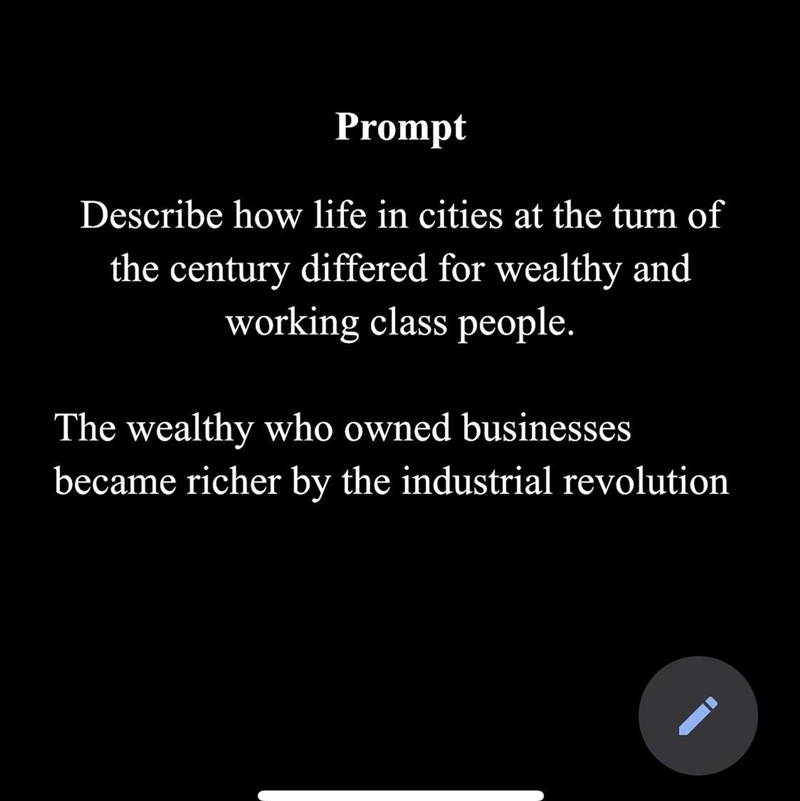 Please help! Describe how life in cities at the turn of the century differed for wealthy-example-1