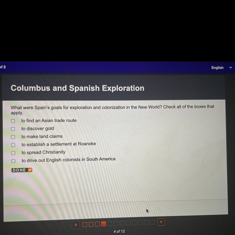 Columbus and Spanish Exploration What were Spain's goals for exploration and colonization-example-1