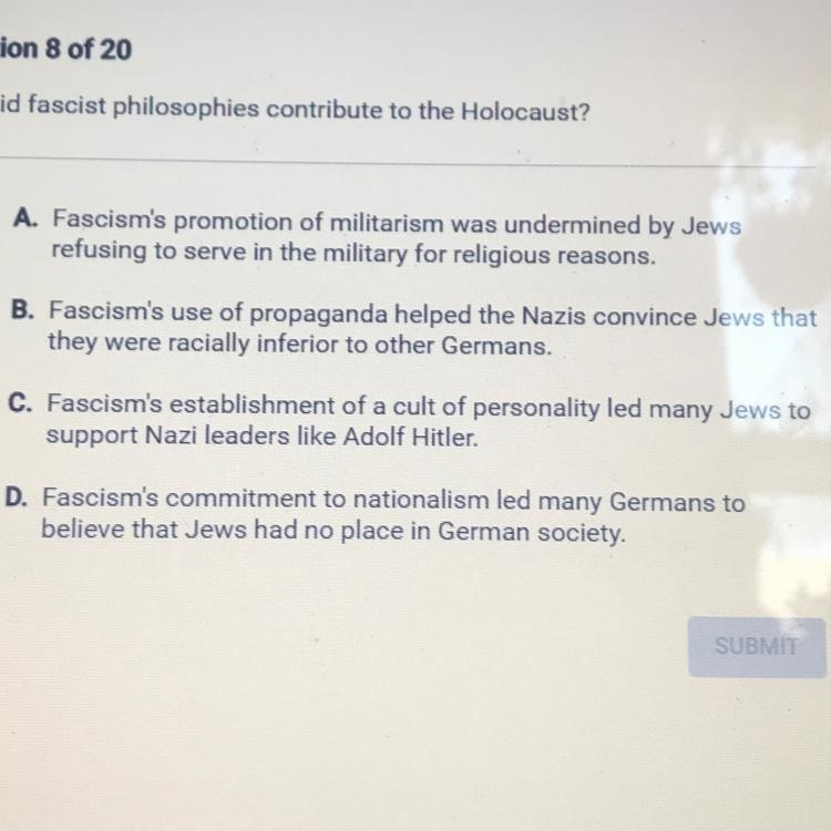 How did fascist philosophies contribute to the Holocaust?-example-1