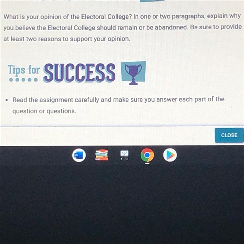 What is your opinion of the Electoral College? In one or two paragraphs, explain why-example-1