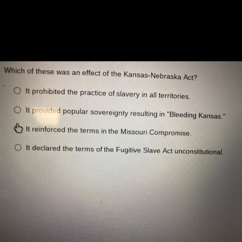 Which of these was an effect of the kansas-Nebraska Act?-example-1