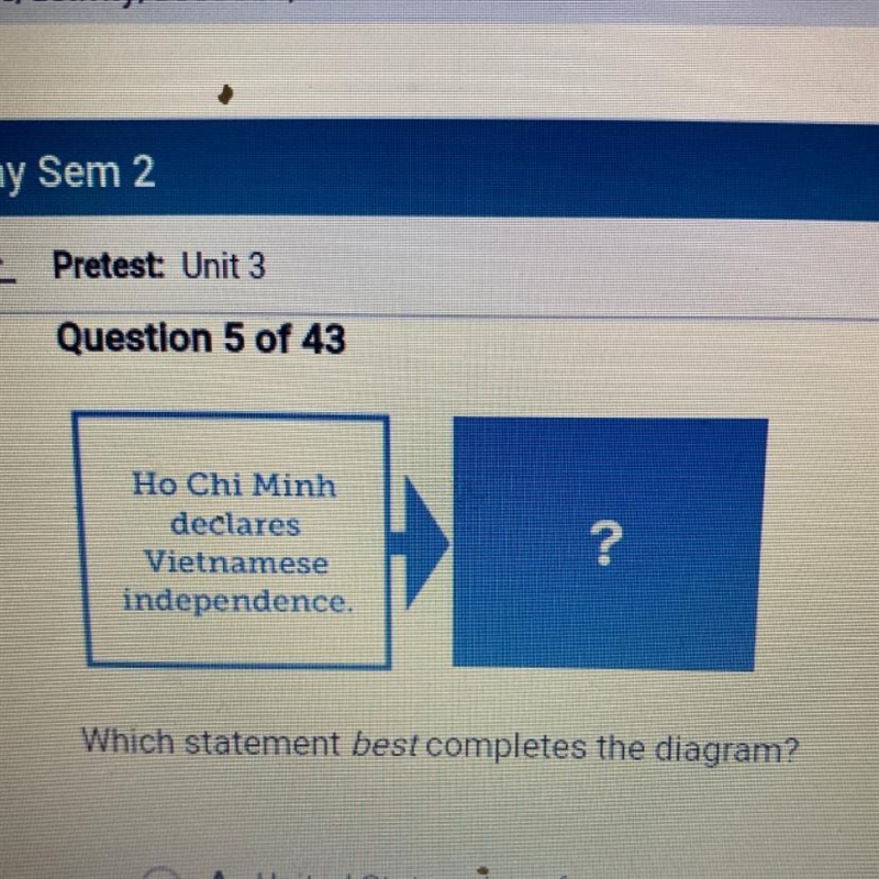 Which statement best completes the diagram? A. United States signs formal military-example-1