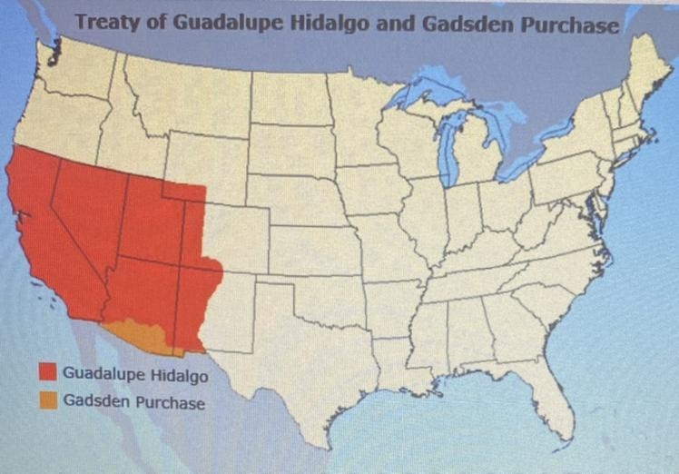 How did the events pictured on the map aid in westward expansion? a. Provided mountain-example-1