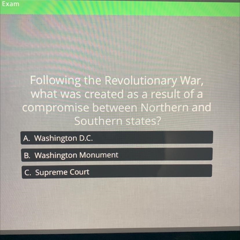 Following the revolutionary war what was created as a result of a compromise between-example-1