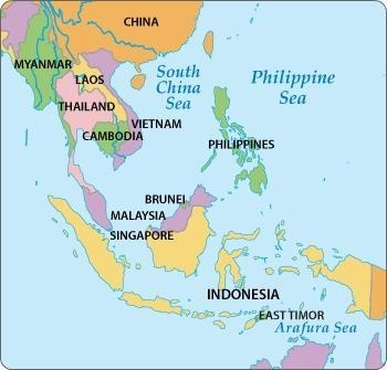 Which statement about Southeast Asia is true, based on the map? Southeast Asia is-example-1