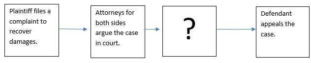 The diagram below shows some of the steps involved in a civil case. Which step is-example-1