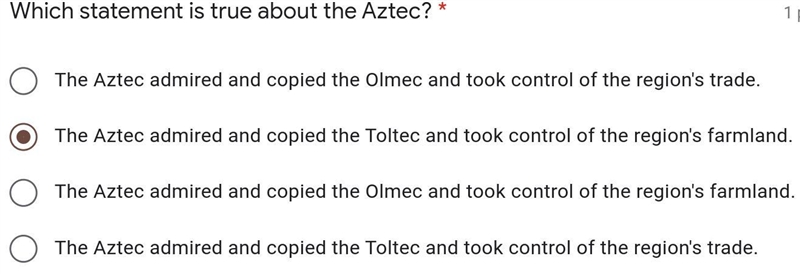 Which statement is true about the Aztec? i need help man-example-1