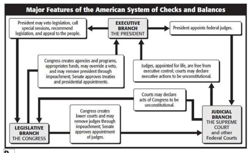 According to the flowchart, which entity can declare acts of Congress to be unconstitutional-example-1