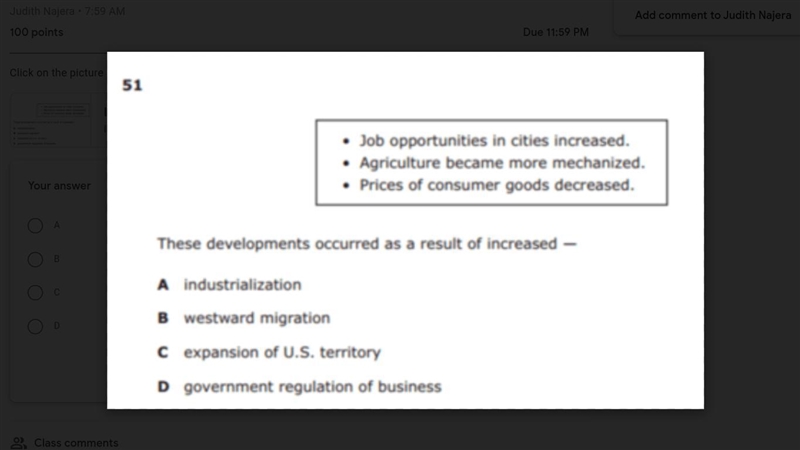 A. industrialization B. westward migration C. expansion of U.S. territory D. government-example-1