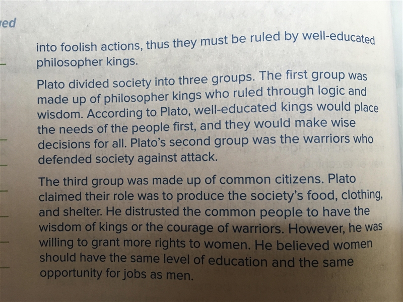 Plssssssss Help!!!!! How are Platos divisions different from Athenian democracy?-example-2