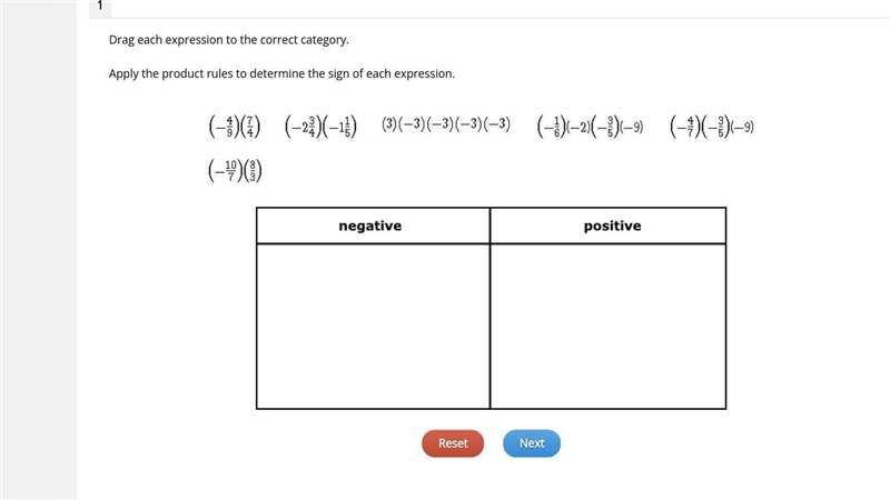 Apply the product rules to determine the sign of each expression.-example-1