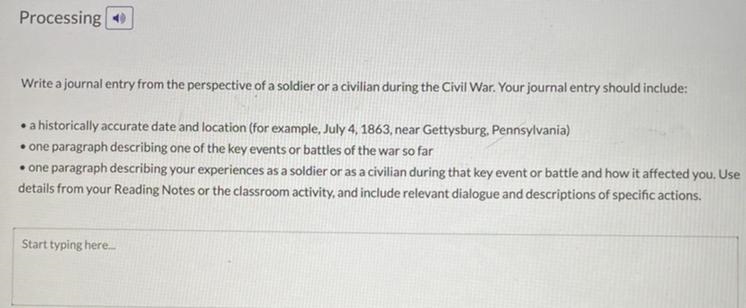 Write a journal entry from the perspective of a soldier or civilian during the Civil-example-1