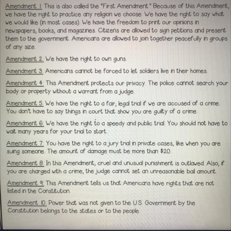 On the next 10 questions, choose the correct amendment to go with its definition. #5 The-example-1