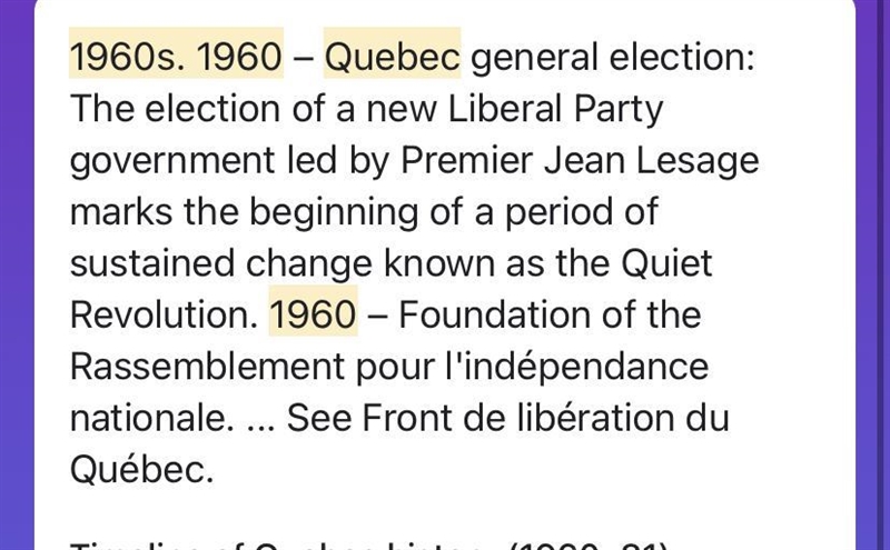 What happened in the 1960's in Quebec? United States raided the borders of Canada-example-1