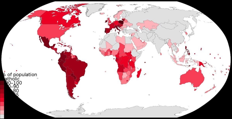 Find or draw a blank map of North and South America. Research the locations of Catholic-example-1