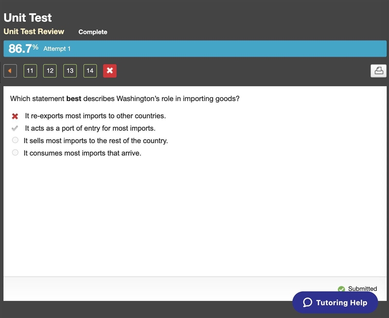 Which statement best describes Washington’s role in importing goods? It re-exports-example-1