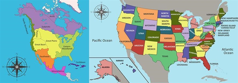 Based on these maps, which state listed below was located in the Northeast Native-example-1