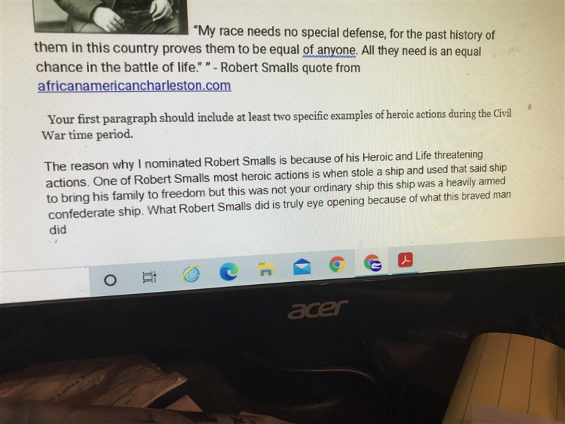 Please help It is About Robert Small I have already started it but I need help with-example-1