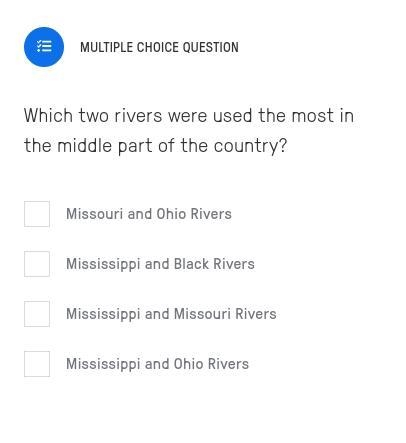 Which two rivers were used the most in the middle part of the country?-example-1