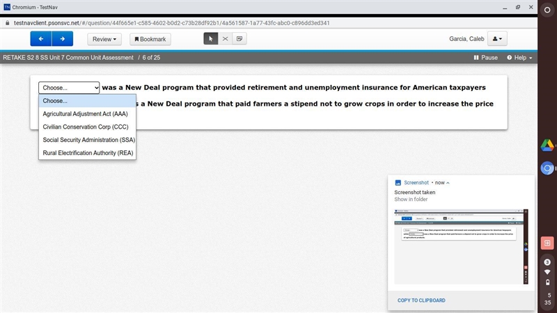 PLEEEASE HELP Choose... was a New Deal program that provided retirement and unemployment-example-2