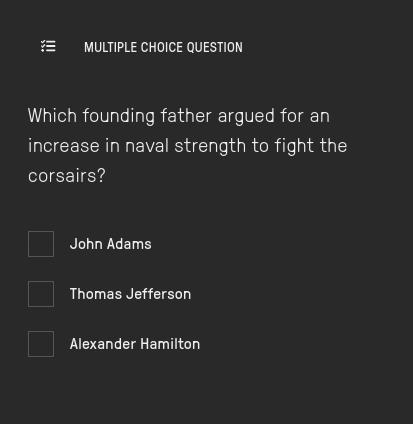 Which founding father argued for an increase in naval strength to fight the corsairs-example-1