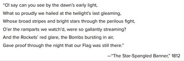 From which harbor did Francis Scott Key, the author of this song, watch anxiously-example-1