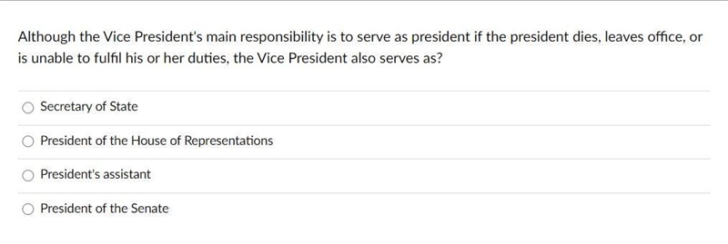 Although the Vice President's main responsibility is to serve as president if the-example-1