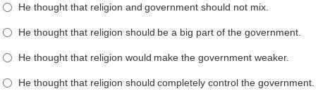 Read the paragraph from the section "Religion In Government And Land Rules Would-example-1