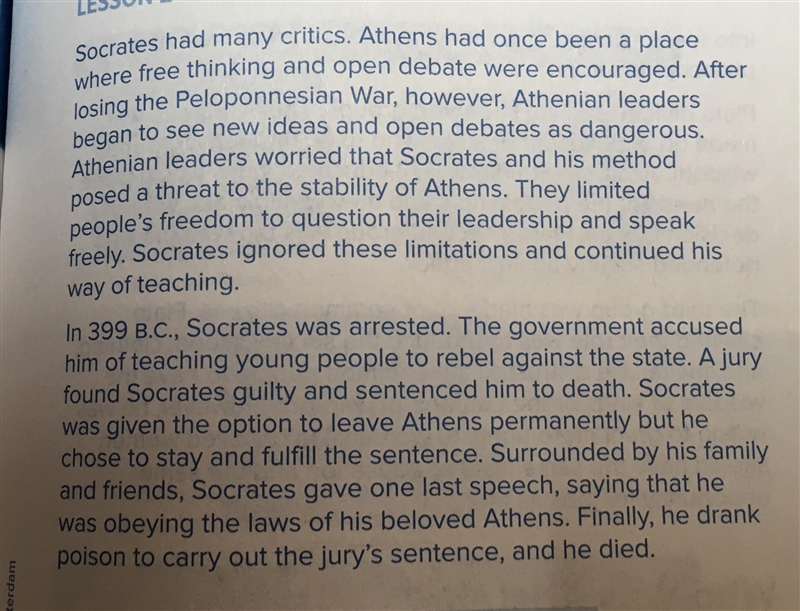 Plssssssss Help!!!!!!!! Fill in the chart to compare Socrates with the Sophists.-example-4