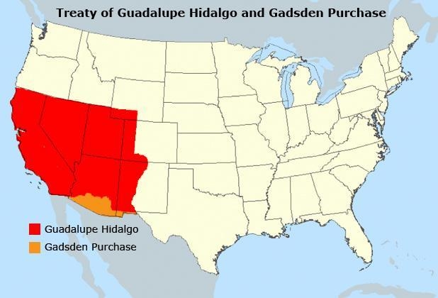 How did the events pictured on the map aid in westward expansion? Provided mountain-example-1